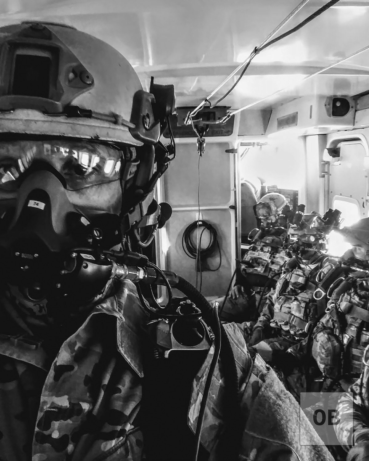 Veteran wearing ACH 2001 high-cut helmet.