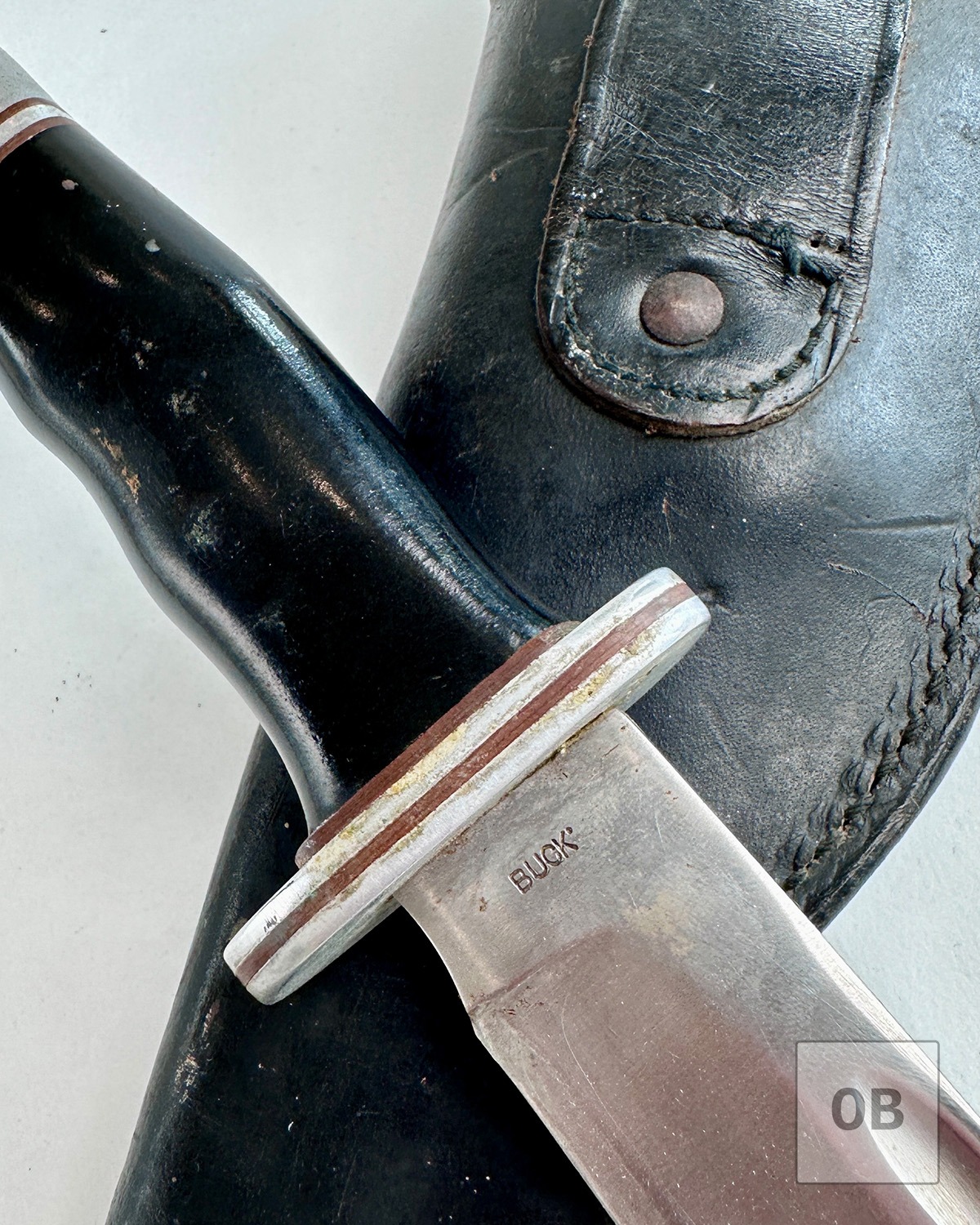 Buck knife blade stamped BUCK, given to Weber before he left for PBR training.