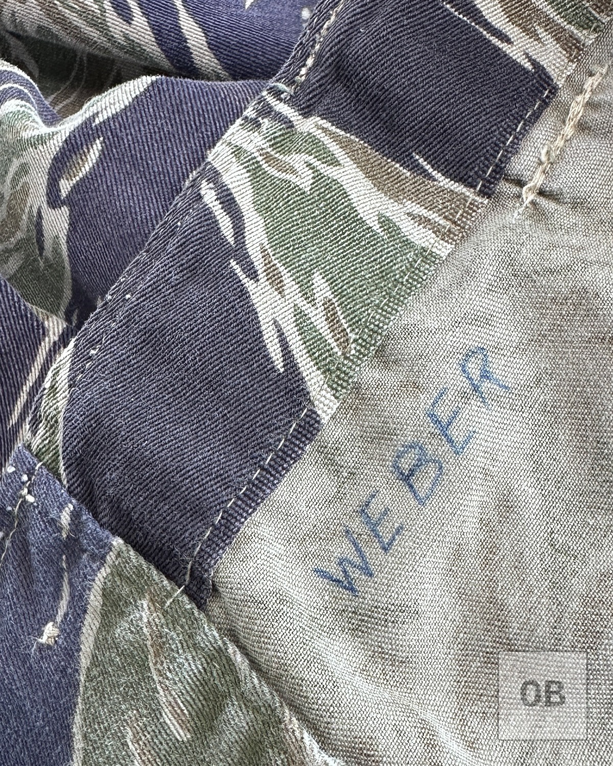 Weber's surname added in blue ballpoint pen inside the jacket.