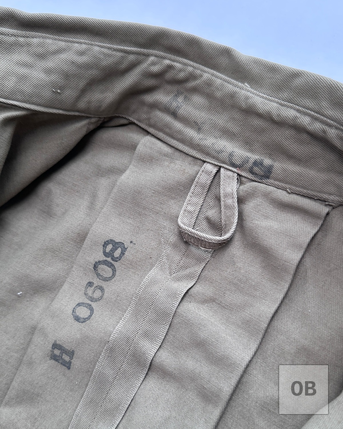 Laundry identification H 0608 WWII M42 jump jacket 82nd Airborne