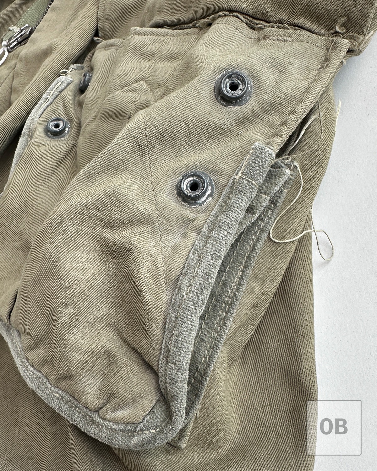 M42 jump jacket reinforced pocket gusset gray duck canvas airborne rigger modification