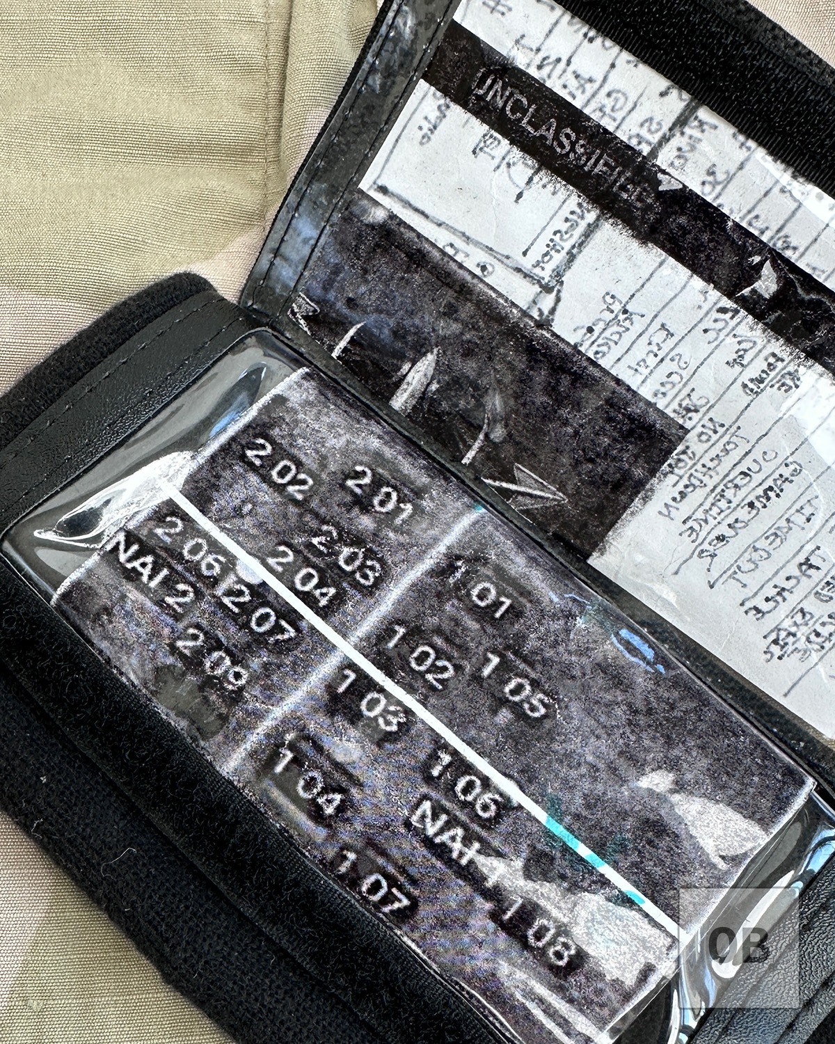 Close-up of the target reference grid, showing numbered target reference points across the 100 and 200 series.
